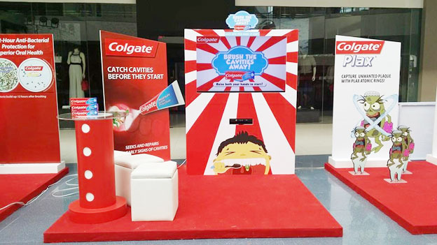 互動(dòng)展臺(tái)，個(gè)性展臺(tái)，高露潔展臺(tái)